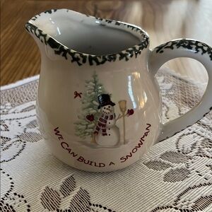 Festive Snowman Ceramic Cream Pitcher